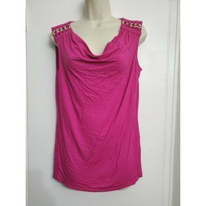 Dana Buchman Knit Top Size: M Pink Magenta Gold Li